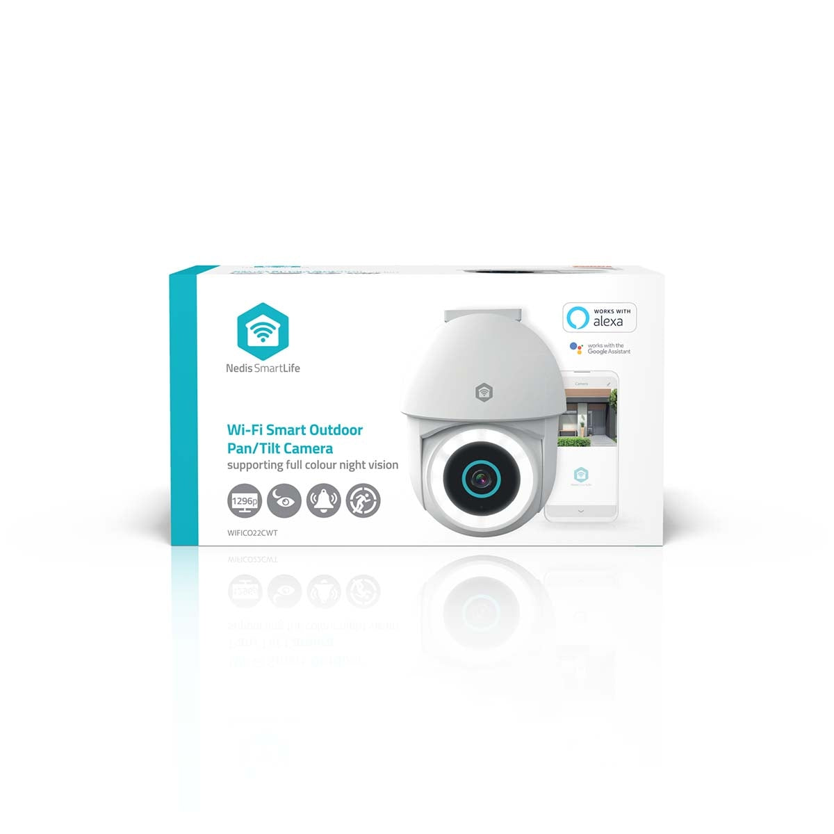 SmartLife Outdoor Camera | Wi-Fi | Spotlight | 3MP Full HD 1296p | Pan tilt | IP65 | Cloud Storage (optional) / microSD (not included) / Onvif | 5 V DC | With motion sensor | Night vision | White
