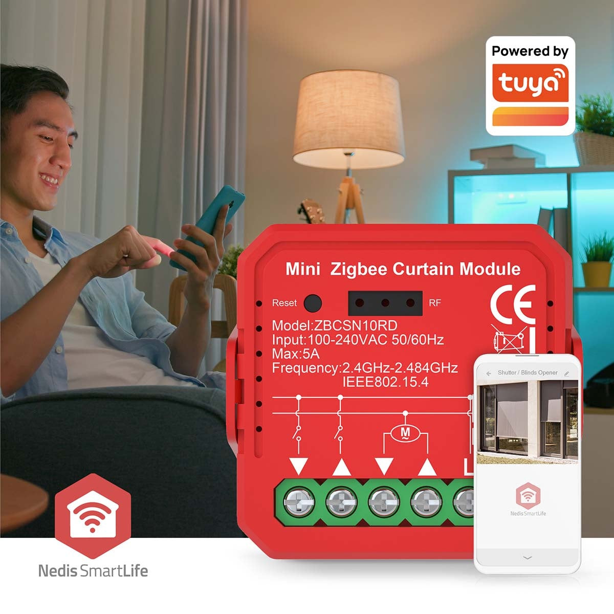 SmartLife Power Switch | Zigbee 3.0 | 1000 W | Terminal Connection | App available for: Android™ / IOS