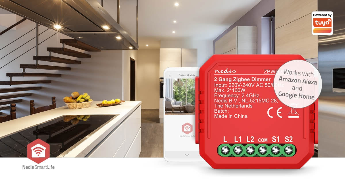 SmartLife Power Switch | Zigbee 3.0 | 2x100 W | Terminal Connection | App available for: Android™ / IOS
