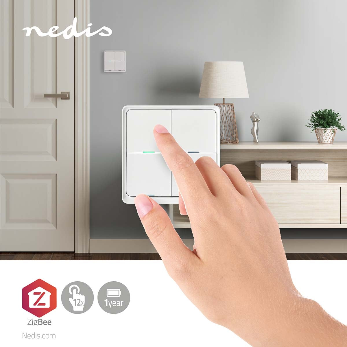 SmartLife Power Switch | Zigbee 3.0 | Wall mount | Android™ / IOS | Plastic | White