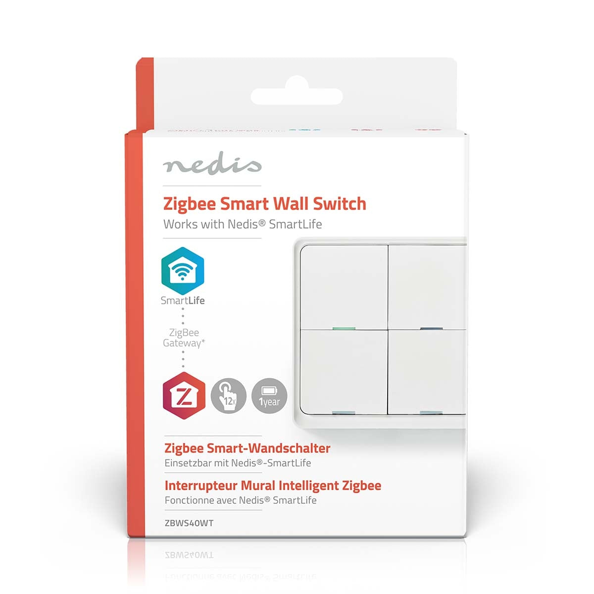 SmartLife Power Switch | Zigbee 3.0 | Wall mount | Android™ / IOS | Plastic | White