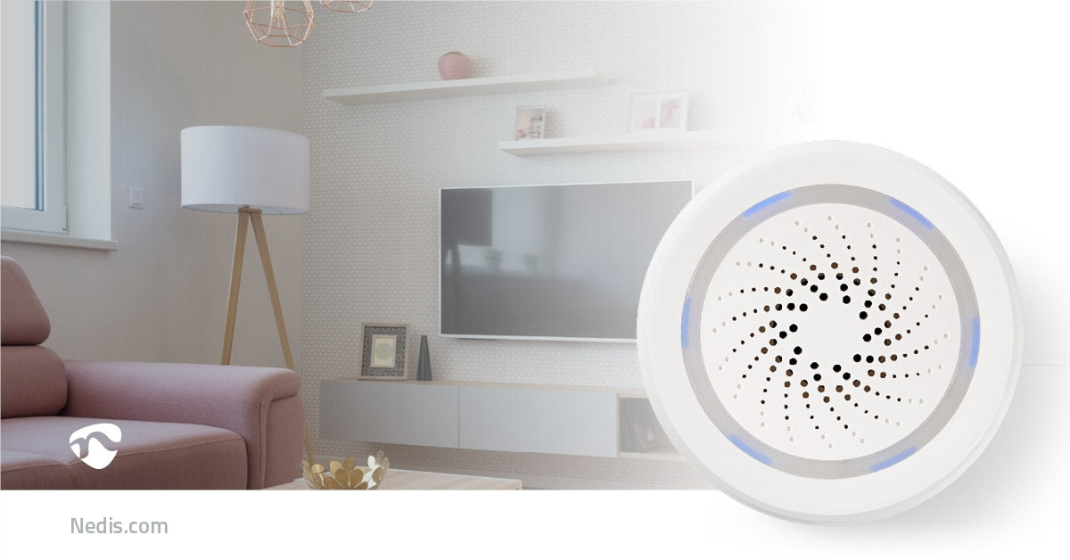 SmartLife Siren | Wi-Fi | Power adapter | 8 Sound | 85 dB| Android™ / IOS | White
