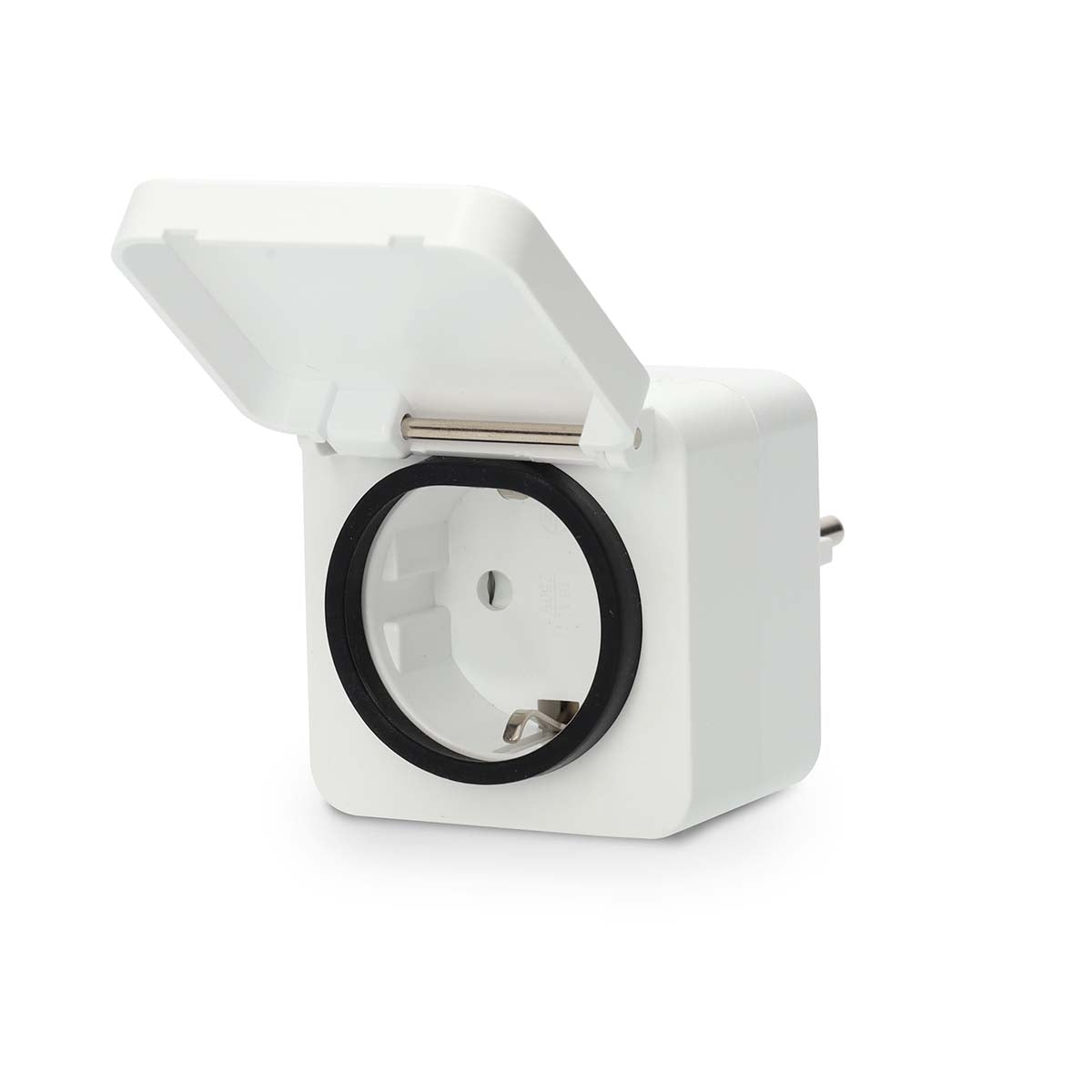 SmartLife Smart Plug | Wi-Fi | IP44 | 3680 W | Plug with earth contact | -25 - 55 °C | Android™ / IOS | Grey / White | 1 pcs