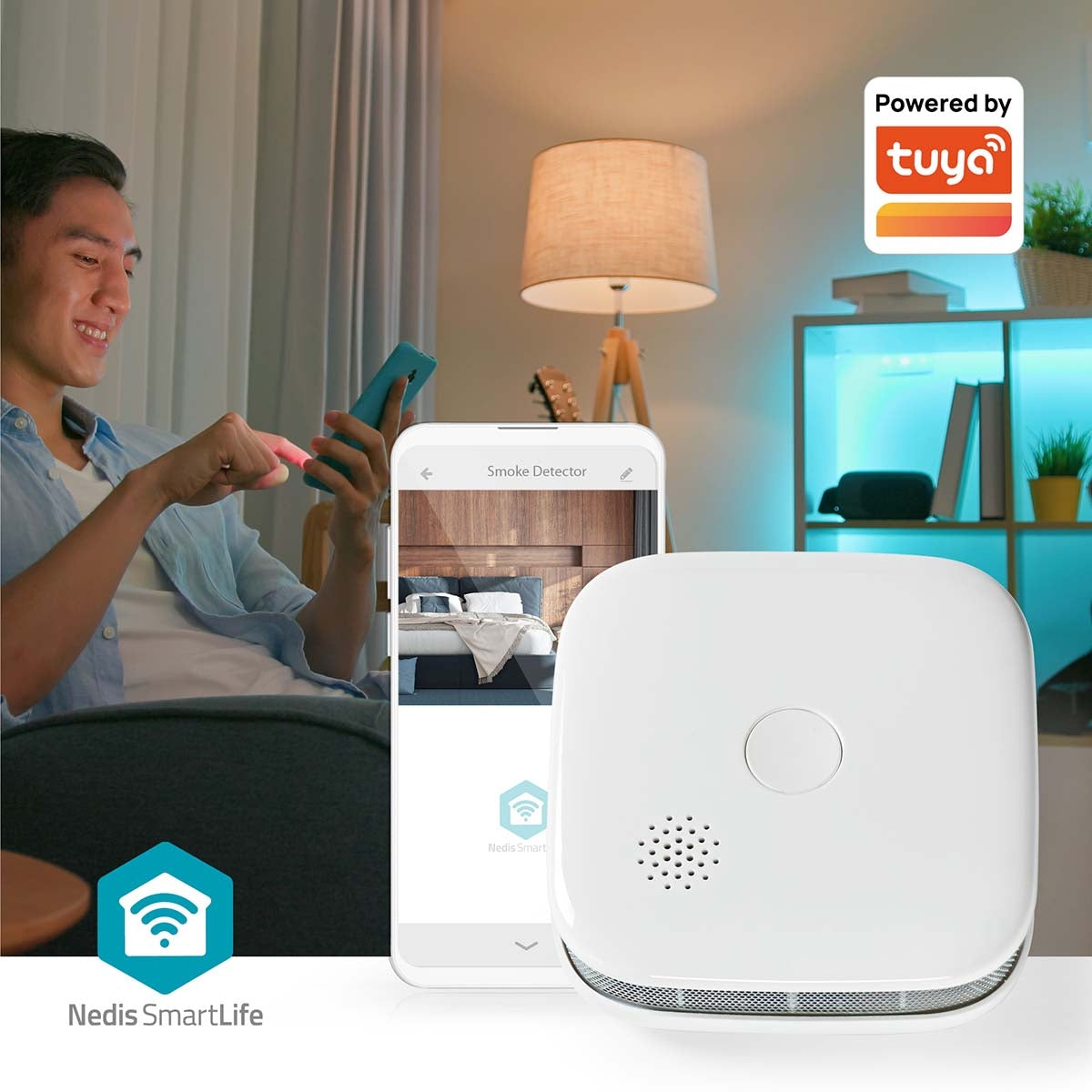 SmartLife Smoke Detector | Wi-Fi | Battery Powered | Sensor life cycle: 10 year | EN 14604 | Max. battery life: 24 Months | 85 dB | White | 3 pcs