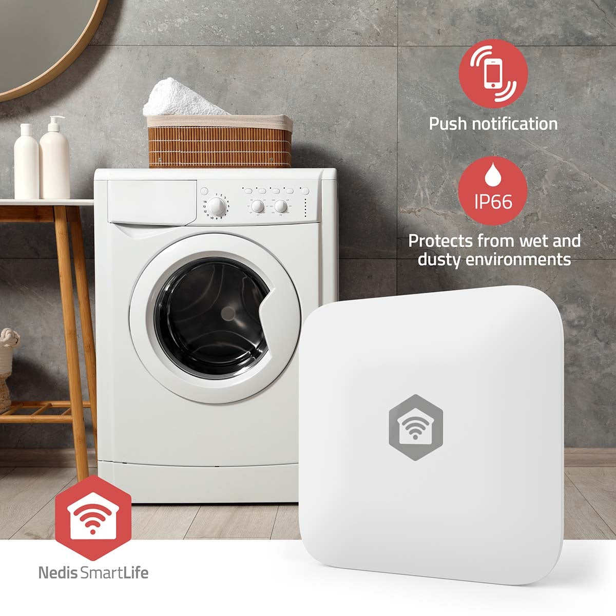 SmartLife Water Detector | Zigbee 3.0 | Battery Powered | Max. battery life: 12 Months | White