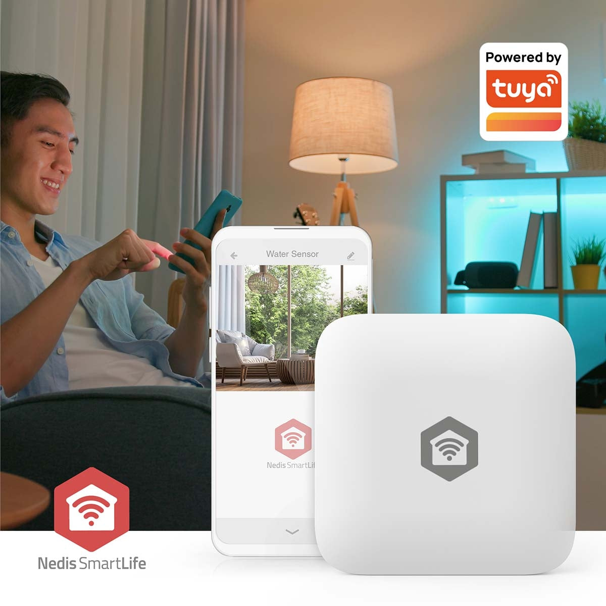 SmartLife Water Detector | Zigbee 3.0 | Battery Powered | Max. battery life: 12 Months | White