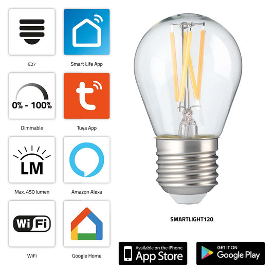 Smart Wi-Fi LED Bulb, Dimmable, E27, 1800-3000K