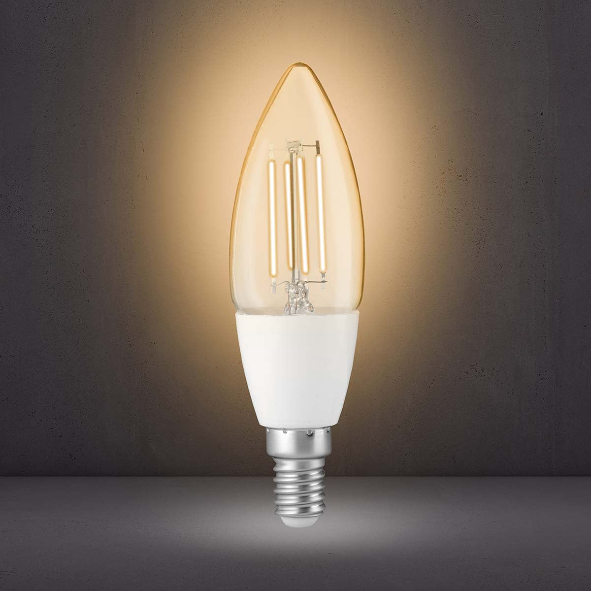 Smart Wi-Fi LED Filament Bulb, Dimmable, E14, 450 Lumens