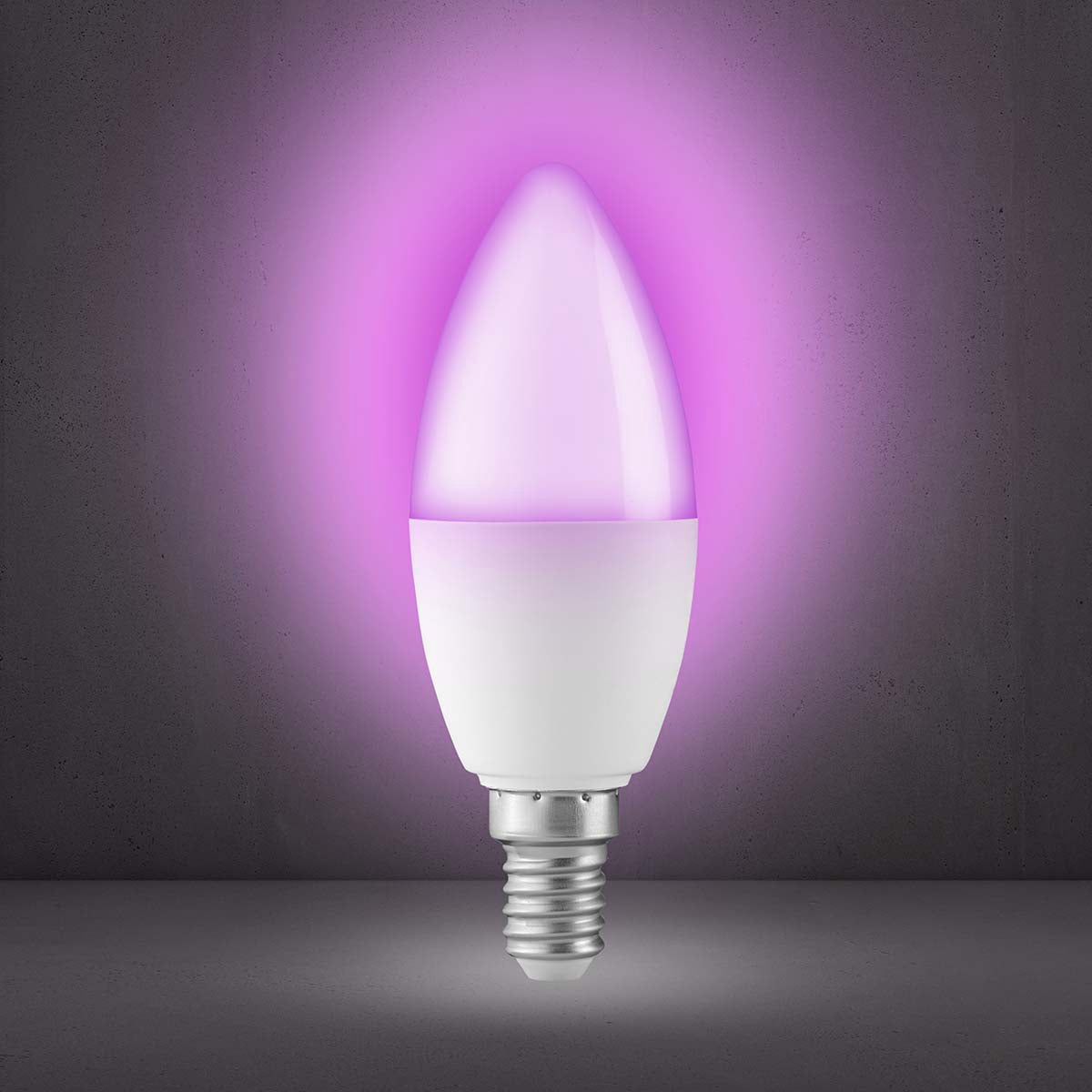 Smart Wi-Fi LED Lamp, RGB, Dimmable, E14 Fitting