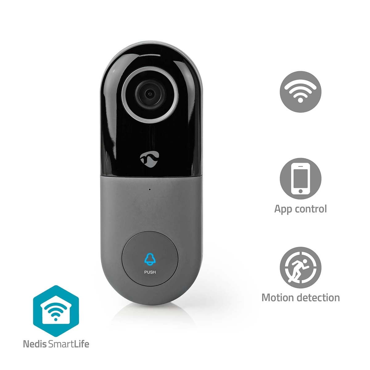 Smartlife Video Intercom | Wi-Fi | Transformer | Full HD 1080p | microSD (not included) / Cloud storage (optional) | IP54 | With motion sensor | Night Vision | Grey/Black