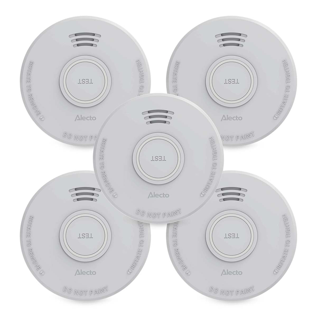 Smoke Alarm with 1-Year Battery, Photoelectric, 5-Pack