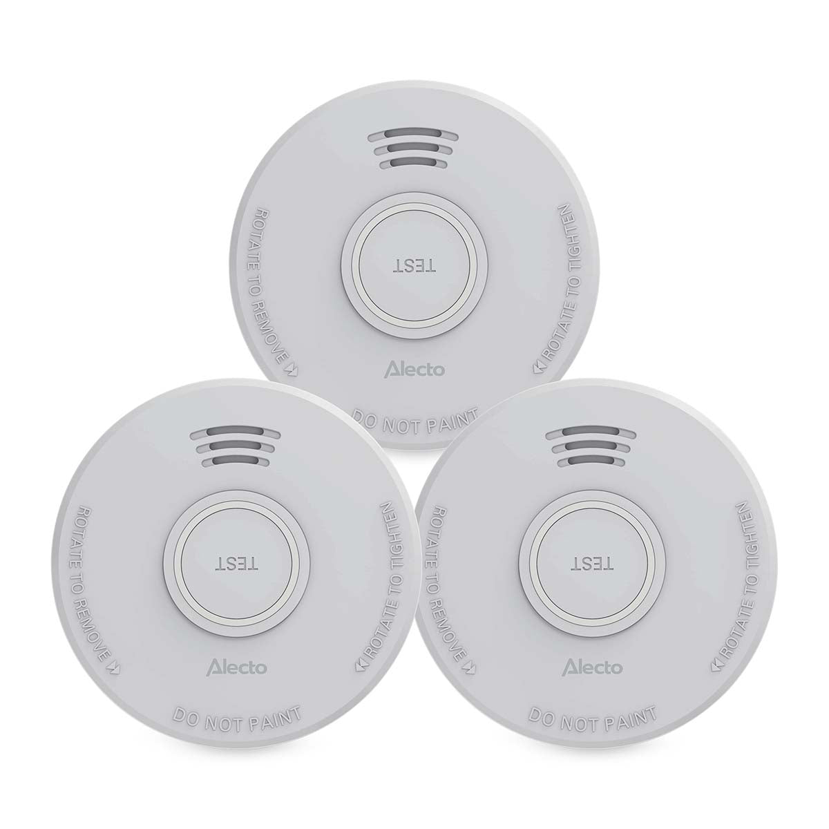 Smoke Alarm with 1-Year Battery, White, 3-Pack