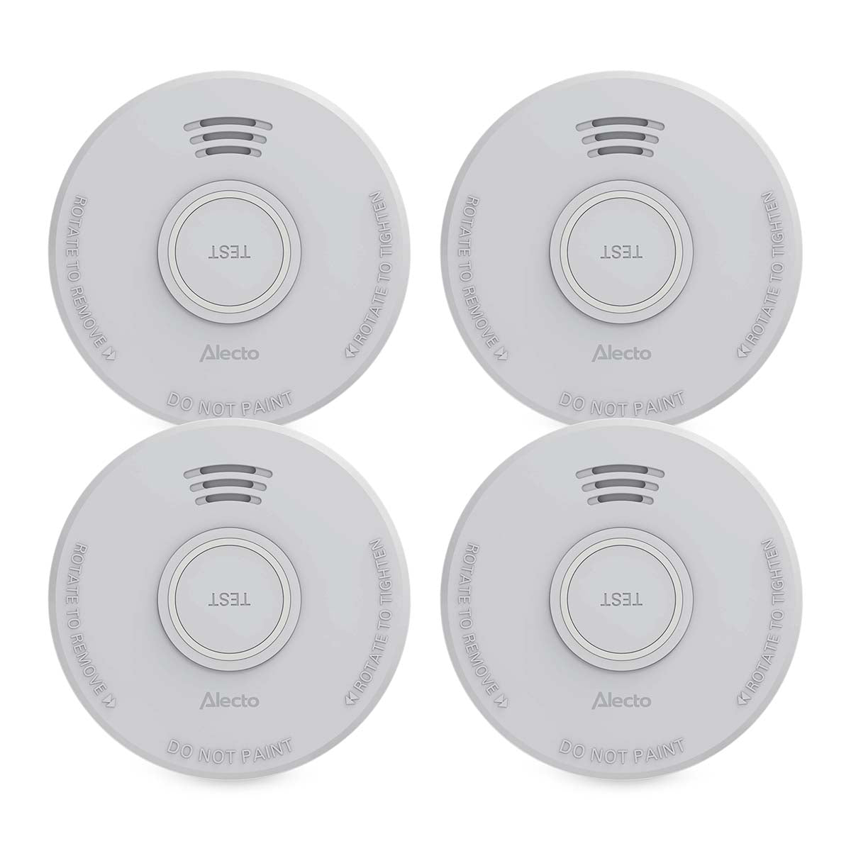 Smoke Alarm with Photoelectric Sensor, 4 Pack, White