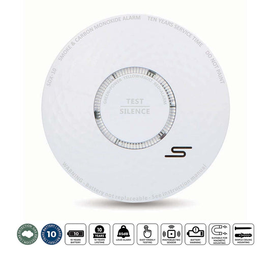 Smoke & Carbon Monoxide Alarm, 10-Year Battery, Loud 85 dB