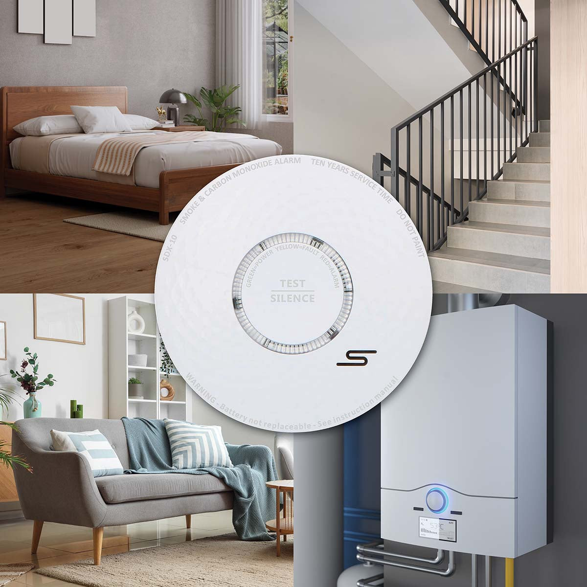Smoke & Carbon Monoxide Alarm, 10-Year Battery, Loud 85 dB