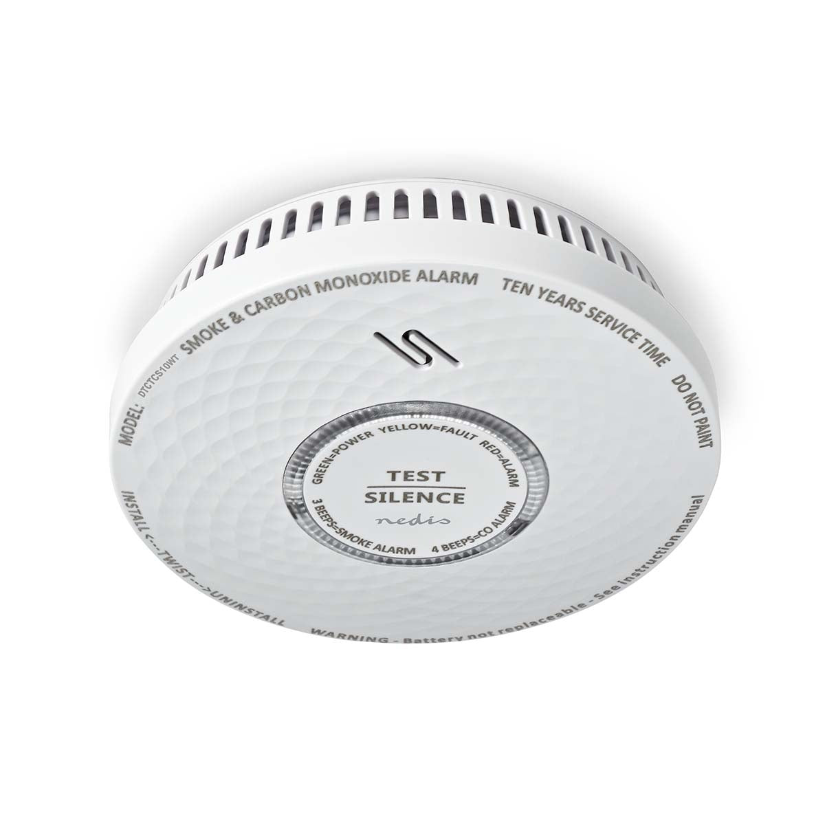 Smoke & Carbon Monoxide Alarm | Battery powered | Battery life up to: 10 years | EN 14604 | With test button | 85 dB| ABS | White