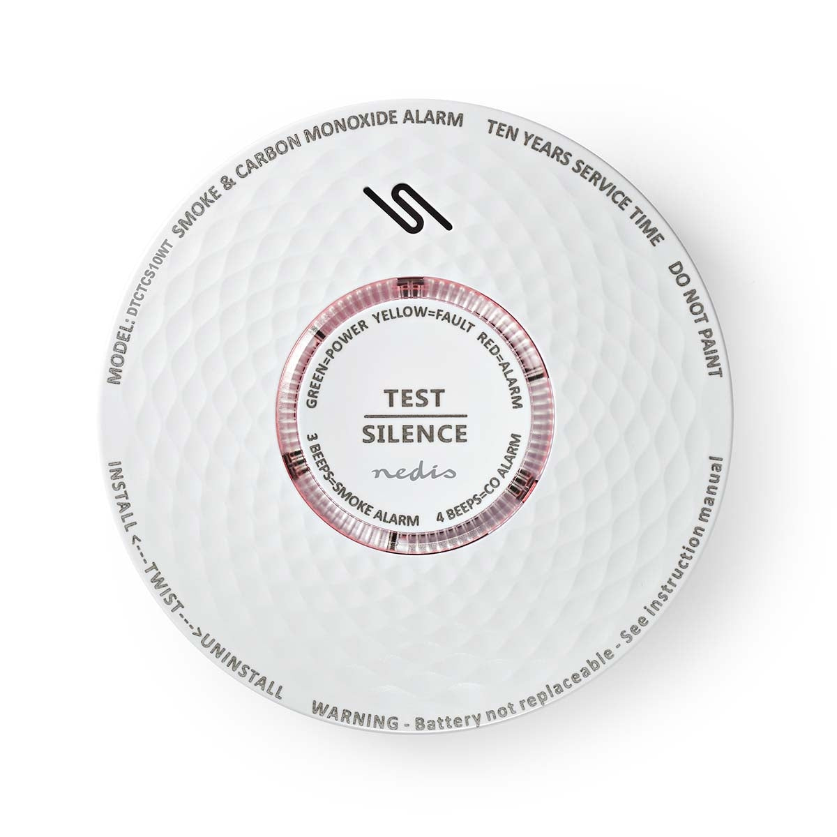 Smoke & Carbon Monoxide Alarm | Battery powered | Battery life up to: 10 years | EN 14604 | With test button | 85 dB| ABS | White