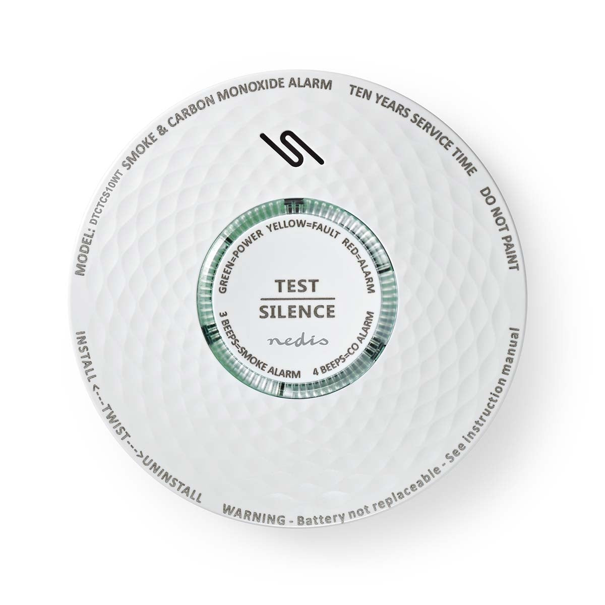 Smoke & Carbon Monoxide Alarm | Battery powered | Battery life up to: 10 years | EN 14604 | With test button | 85 dB| ABS | White