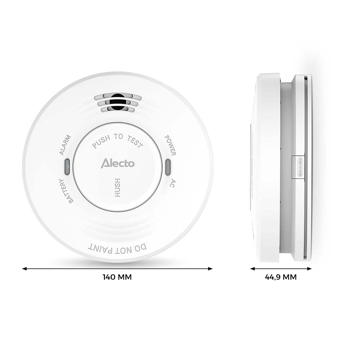 Smoke Detector 230V, 5-Year Battery Backup, White