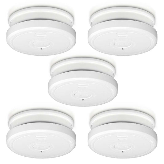 Smoke Detector 5-Pack with Hush Button – White