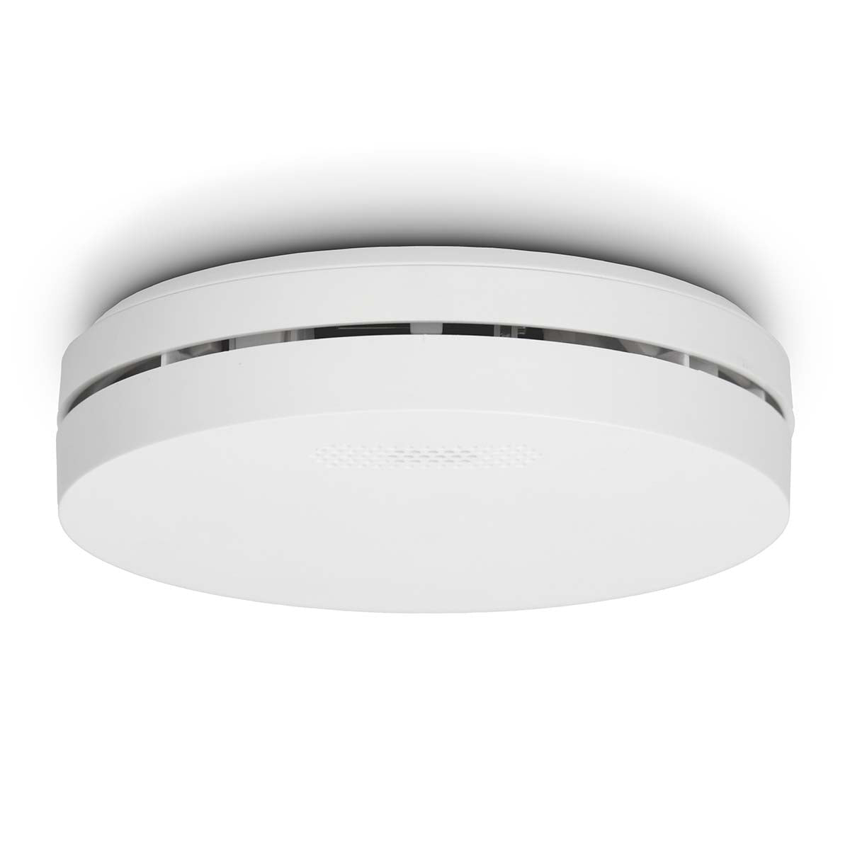 Smoke Detector with 10-Year Battery, White, Compact Design