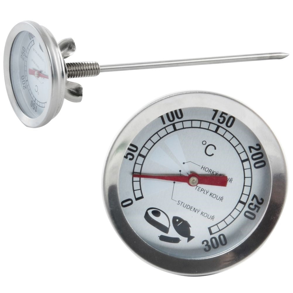 Smoke oven Thermometer: Mounted in Door, Measures 0-300°C