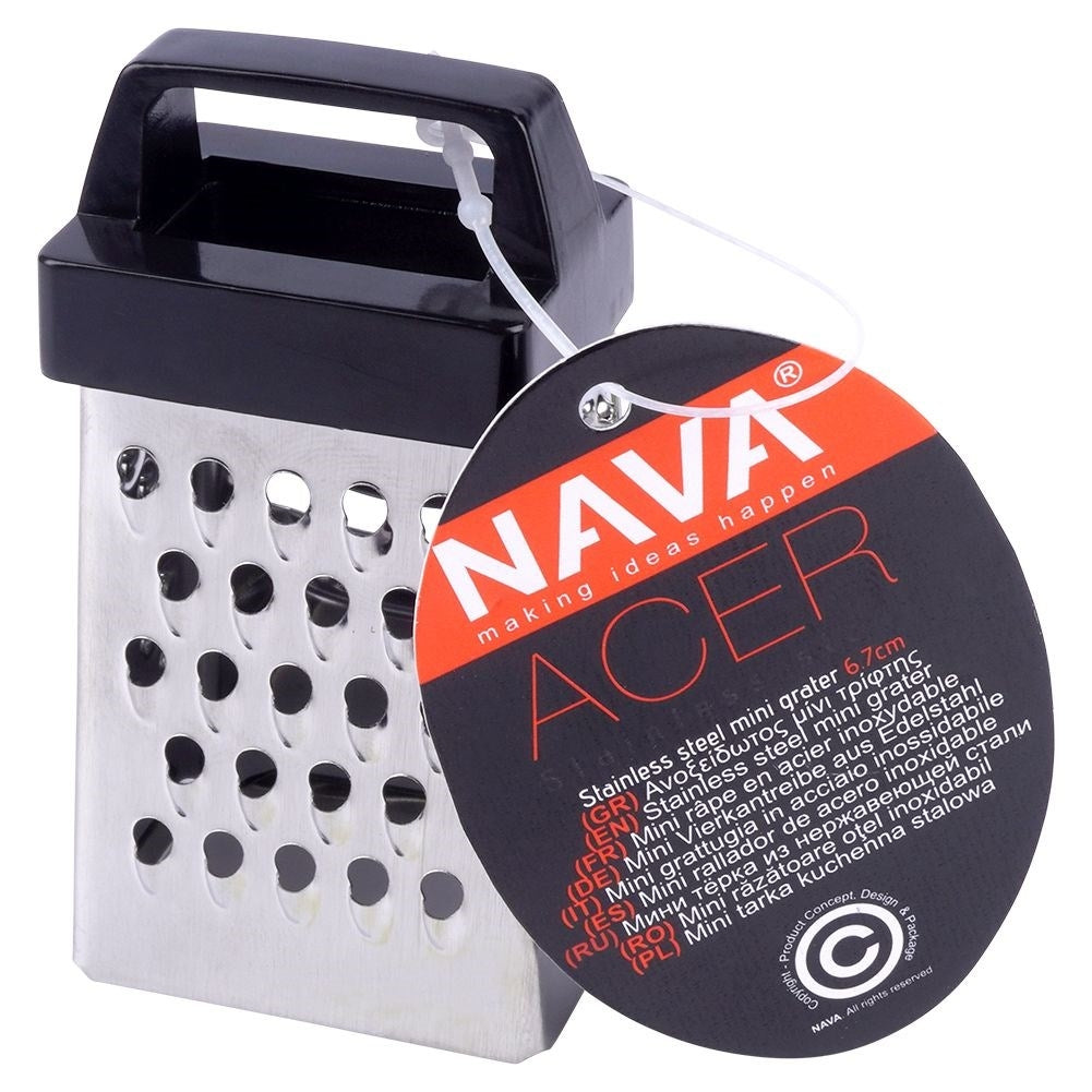 Smooth grater in stainless steel with 4 blades for garlic and spices