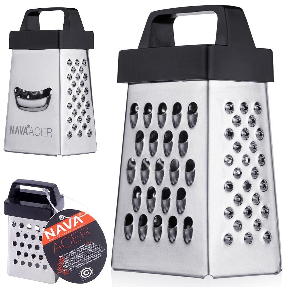 Smooth grater in stainless steel with 4 blades for garlic and spices