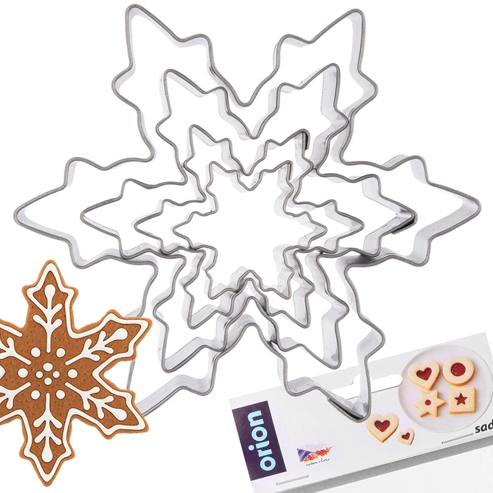 Snowflake Cookie Cutters Set, Stainless Steel, 4 Sizes