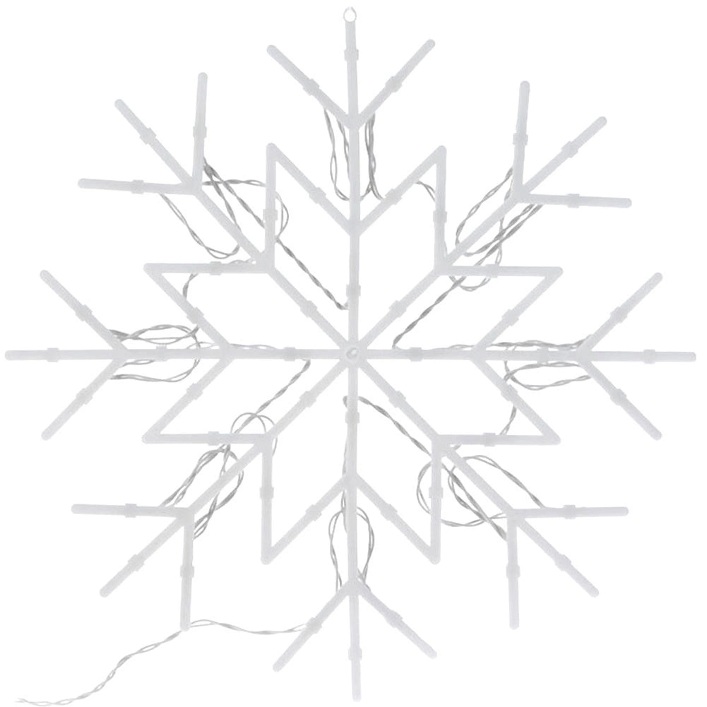 Snowflake Window Light, 24 LED, 35x35 cm, Battery-Powered