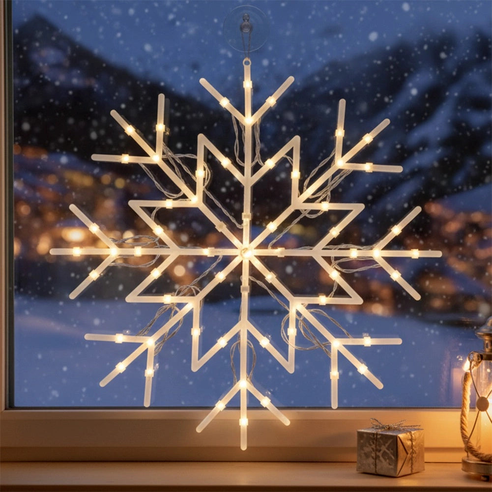 Snowflake Window Light, 24 LED, 35x35 cm, Battery-Powered