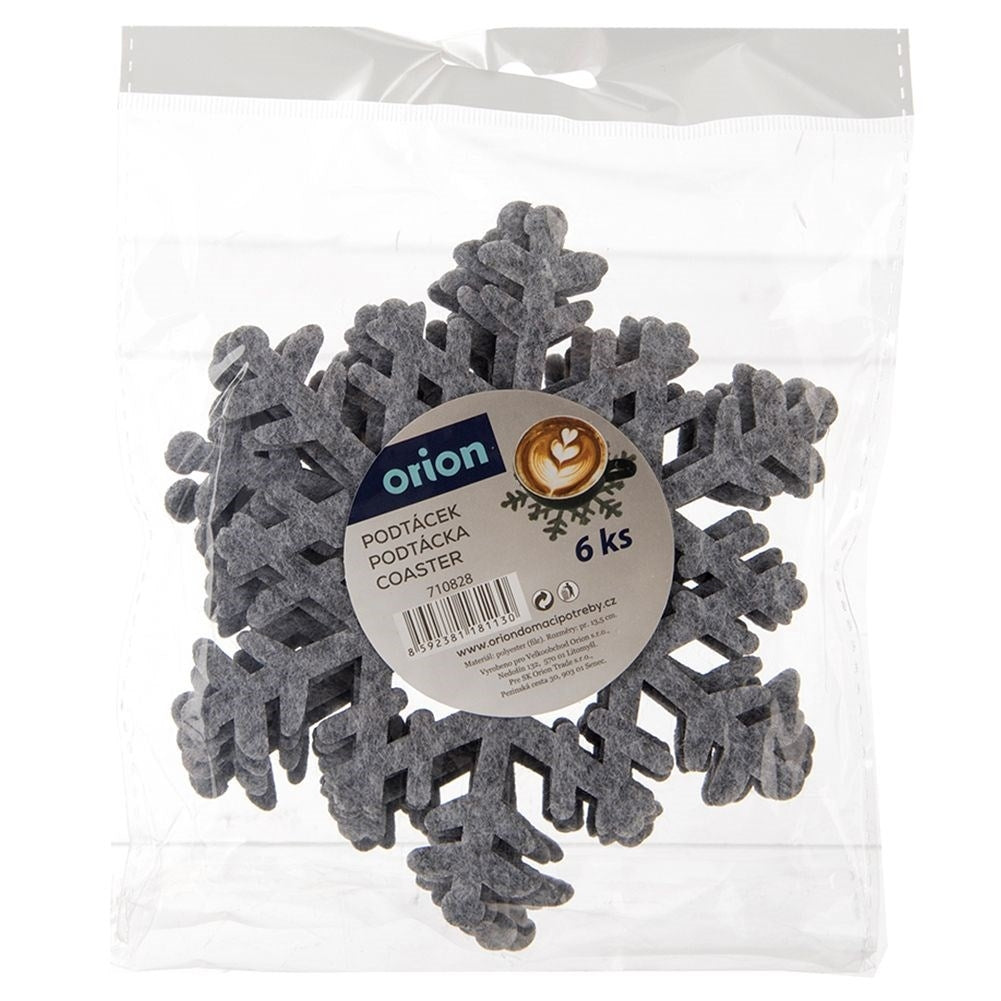 Snowflake-shaped mats for all vessels - gray felt set
