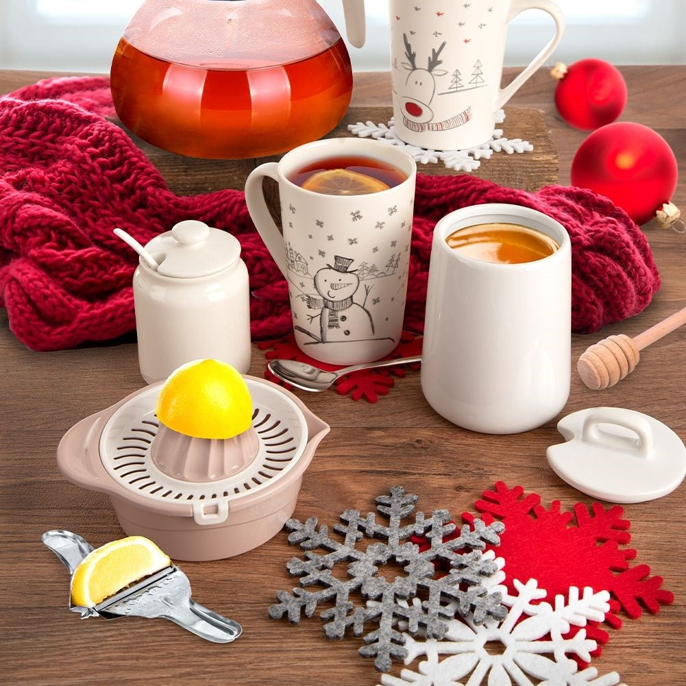 Snowflake-shaped mats for all vessels - gray felt set