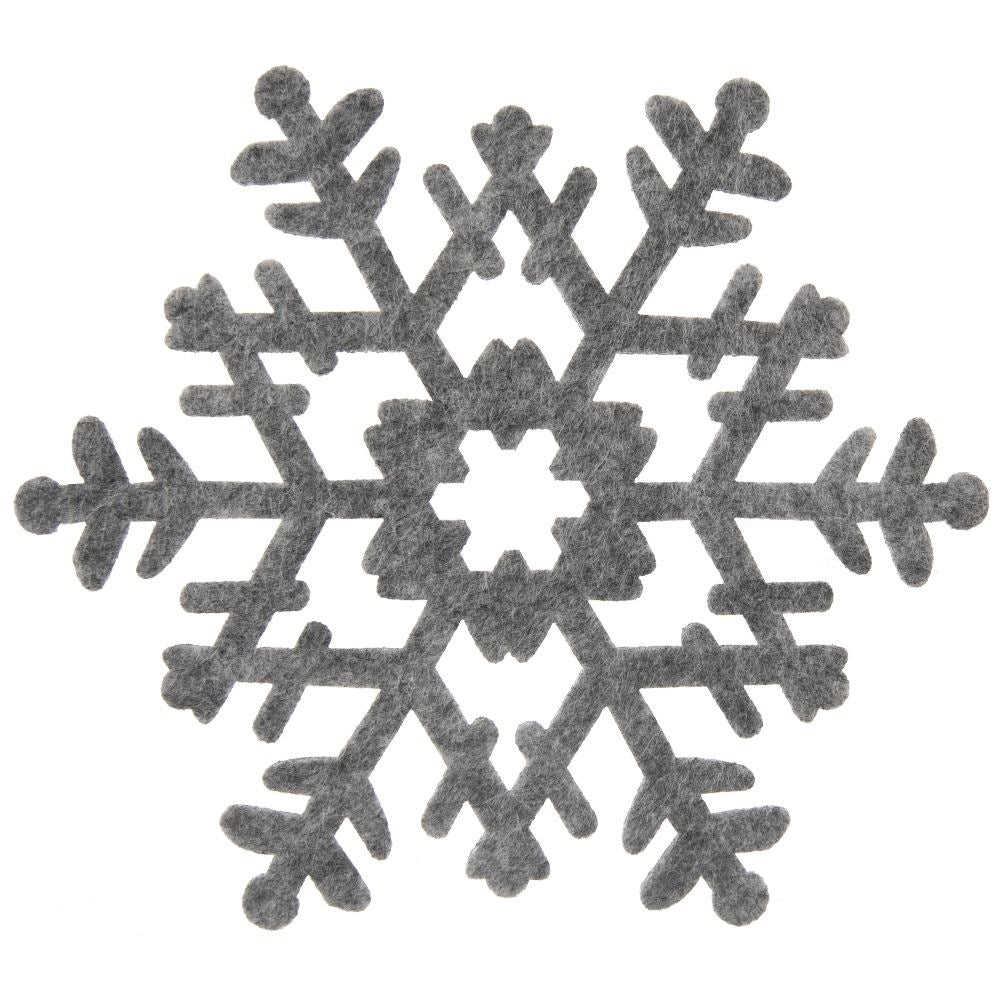 Snowflake-shaped mats for all vessels - gray felt set