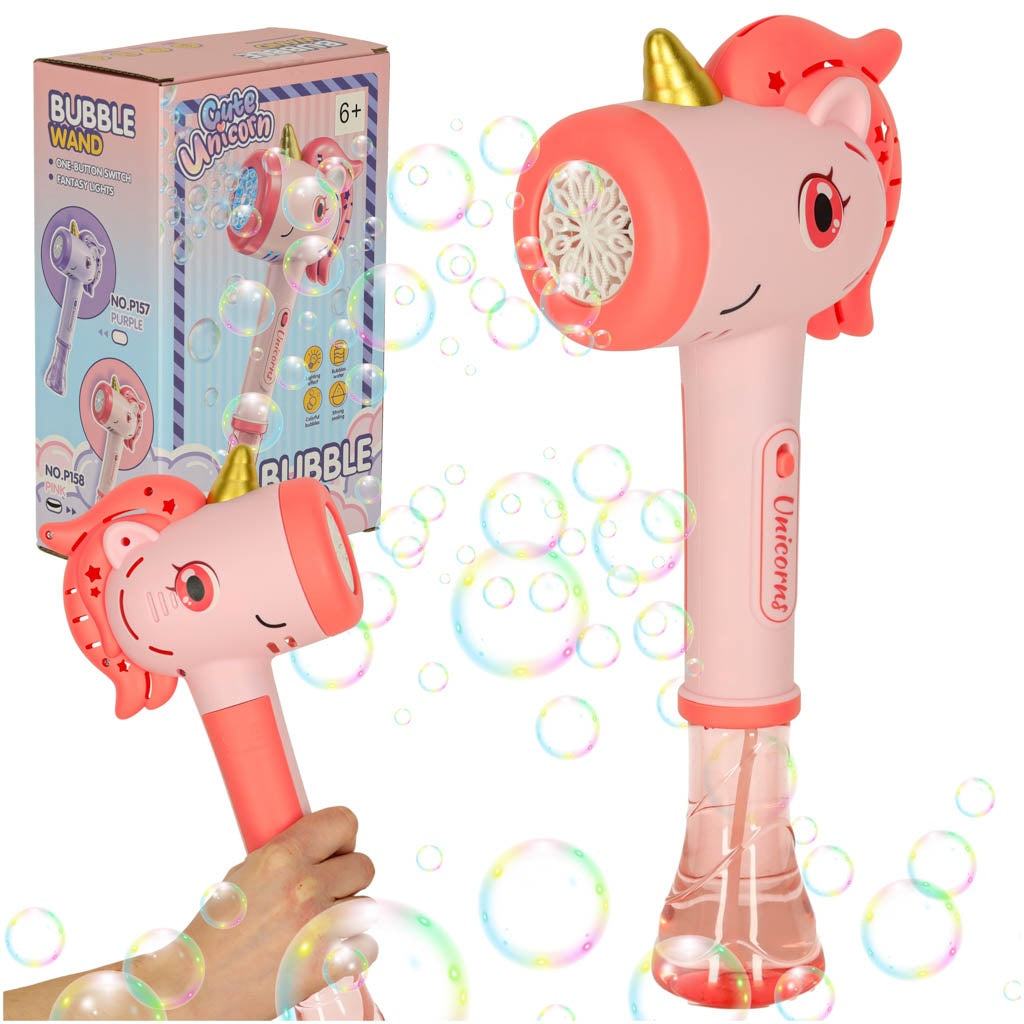 Soap bubble machine unicorn wand
