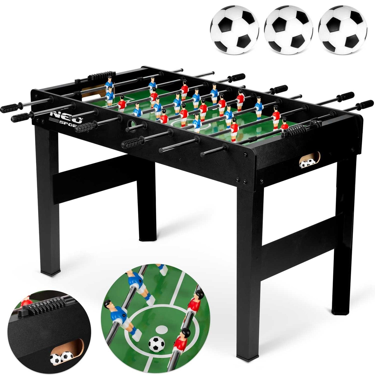 Soccer game table Neosport 118x61x79 cm NS-805 Black