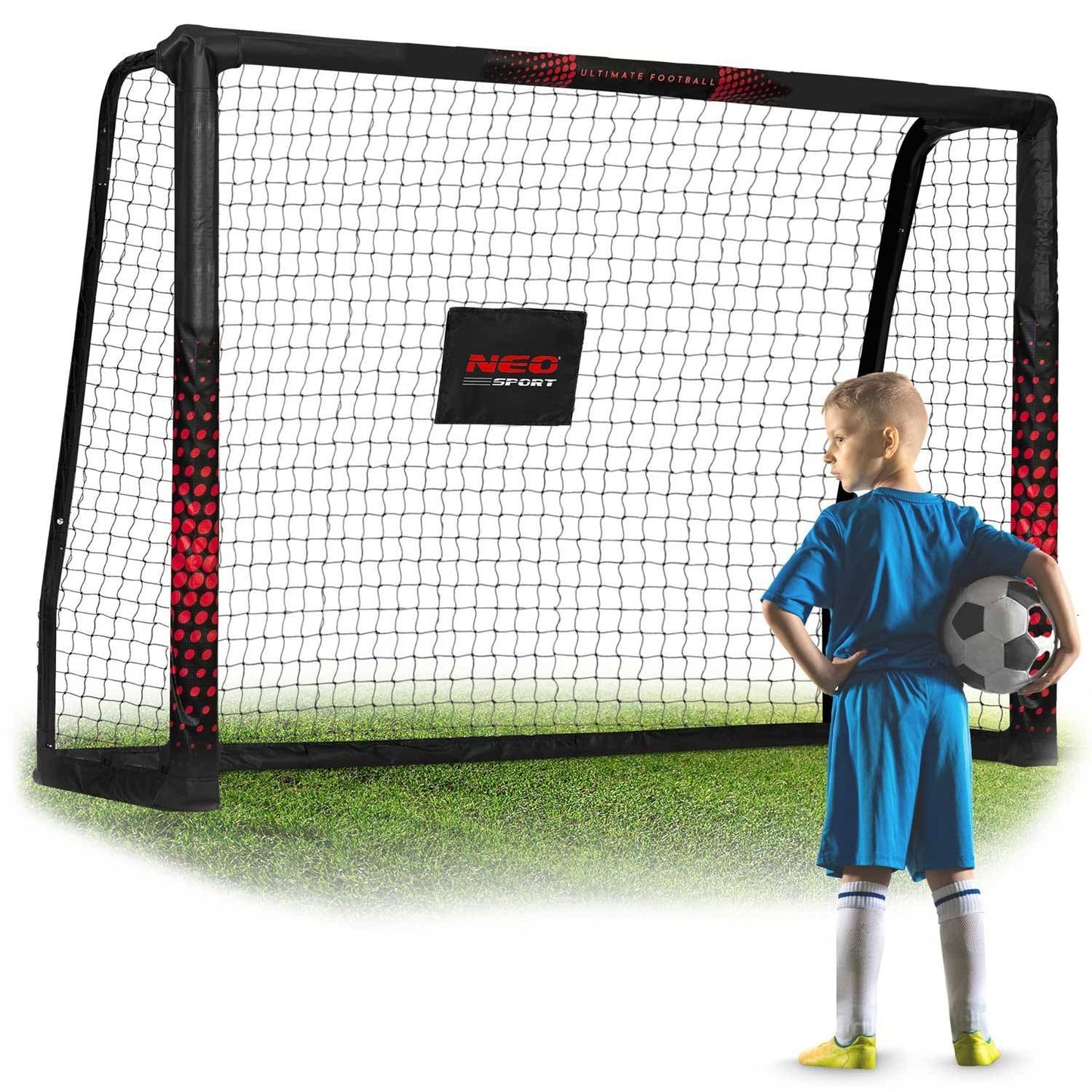Soccer goal 180 x 120 x 60 cm, Black/Red, Model NS-463
