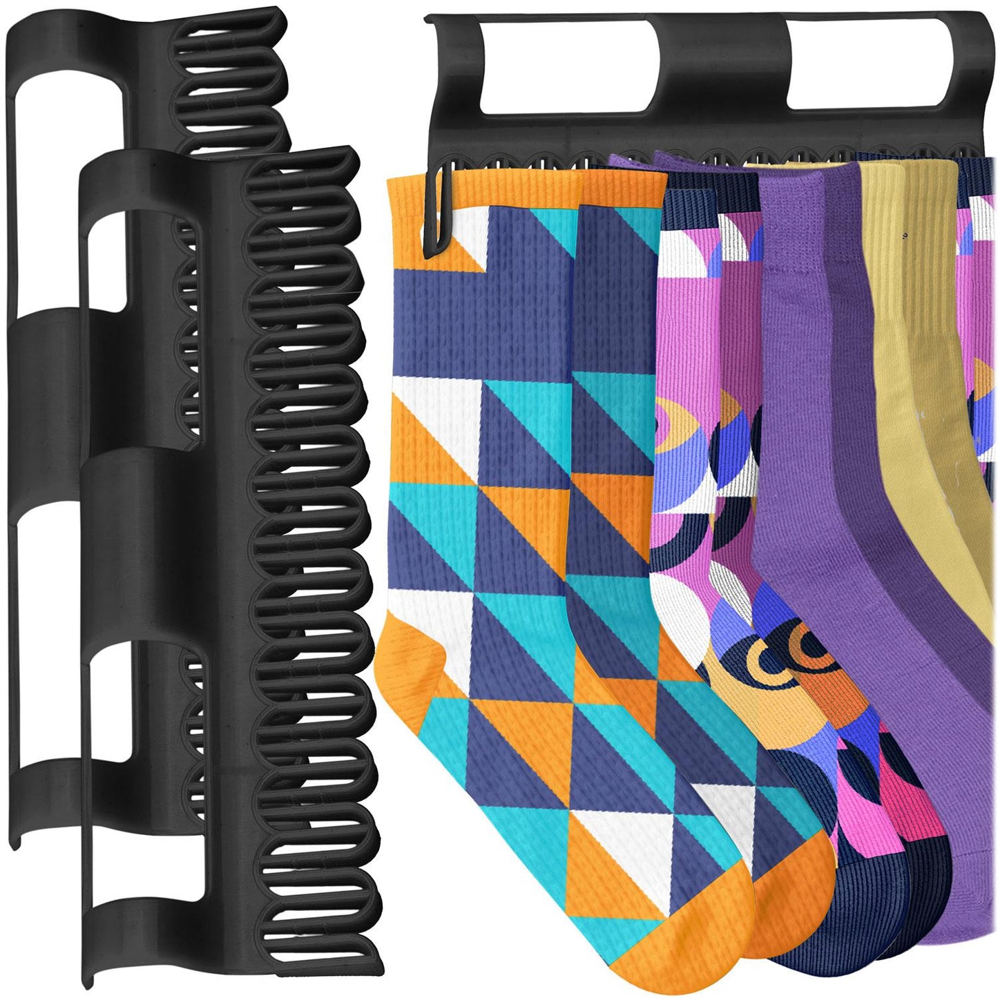 Sock Holders for Dryers, 2 Pcs, Black, Durable Plastic