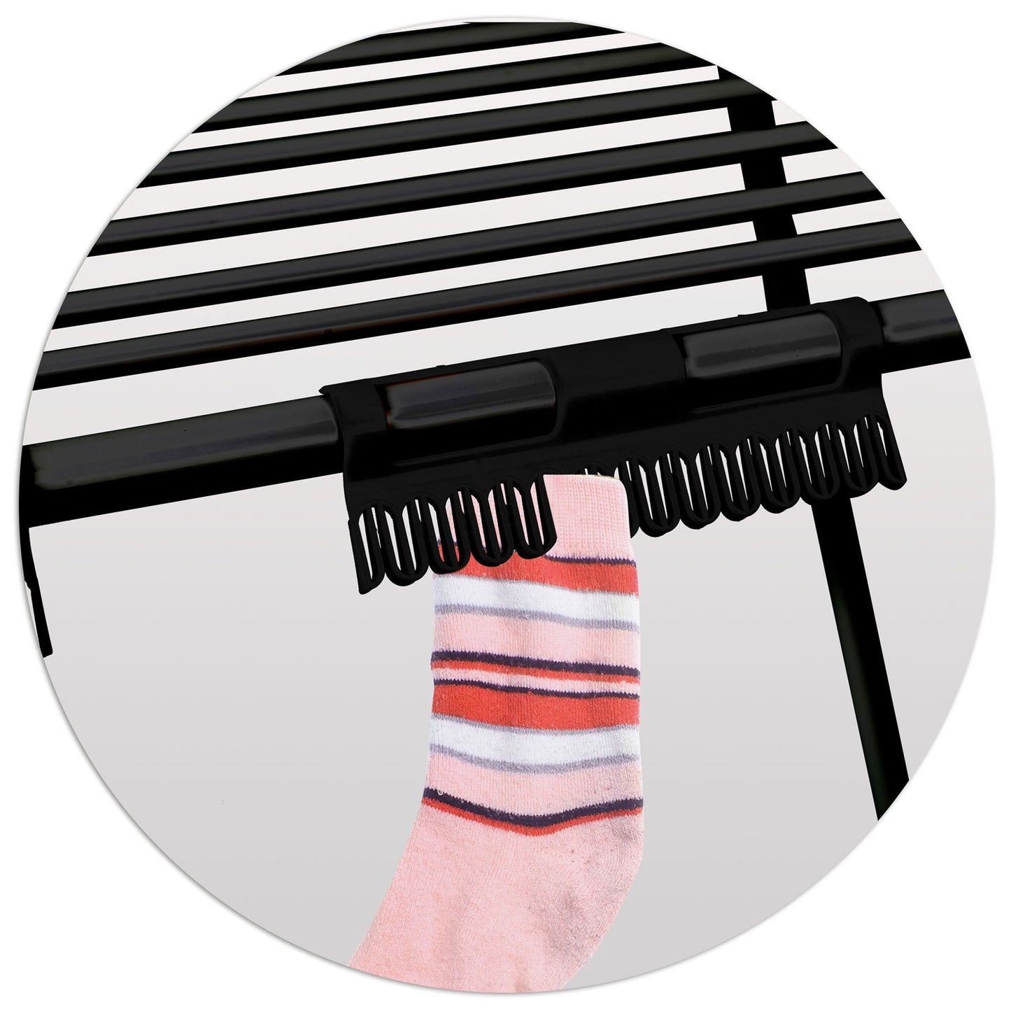 Sock Holders for Dryers, 2 Pcs, Black, Durable Plastic