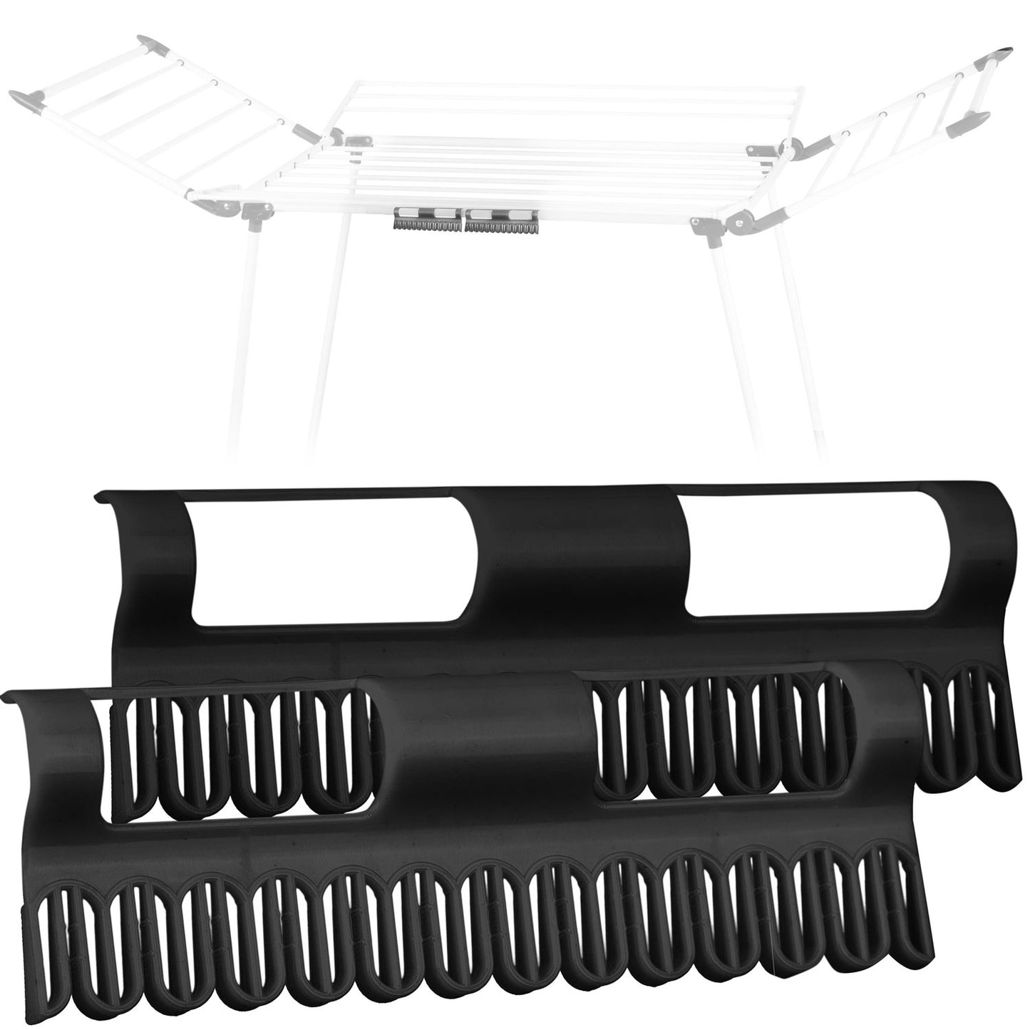 Sock Holders for Dryers, 2 Pcs, Black, Durable Plastic