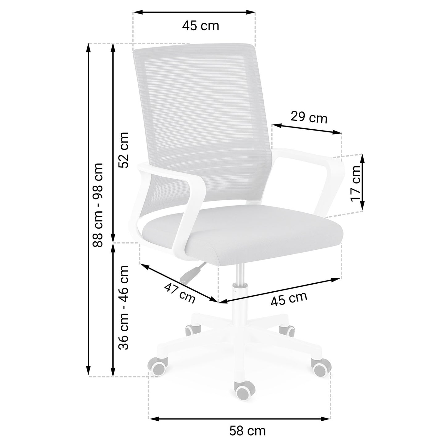 Sofatel Corta micro-mesh office chair, dark gray