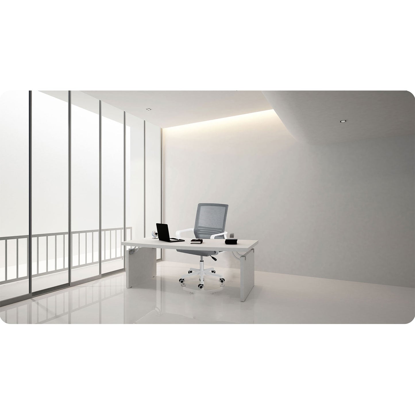 Sofatel Corta micro-mesh office chair, dark gray