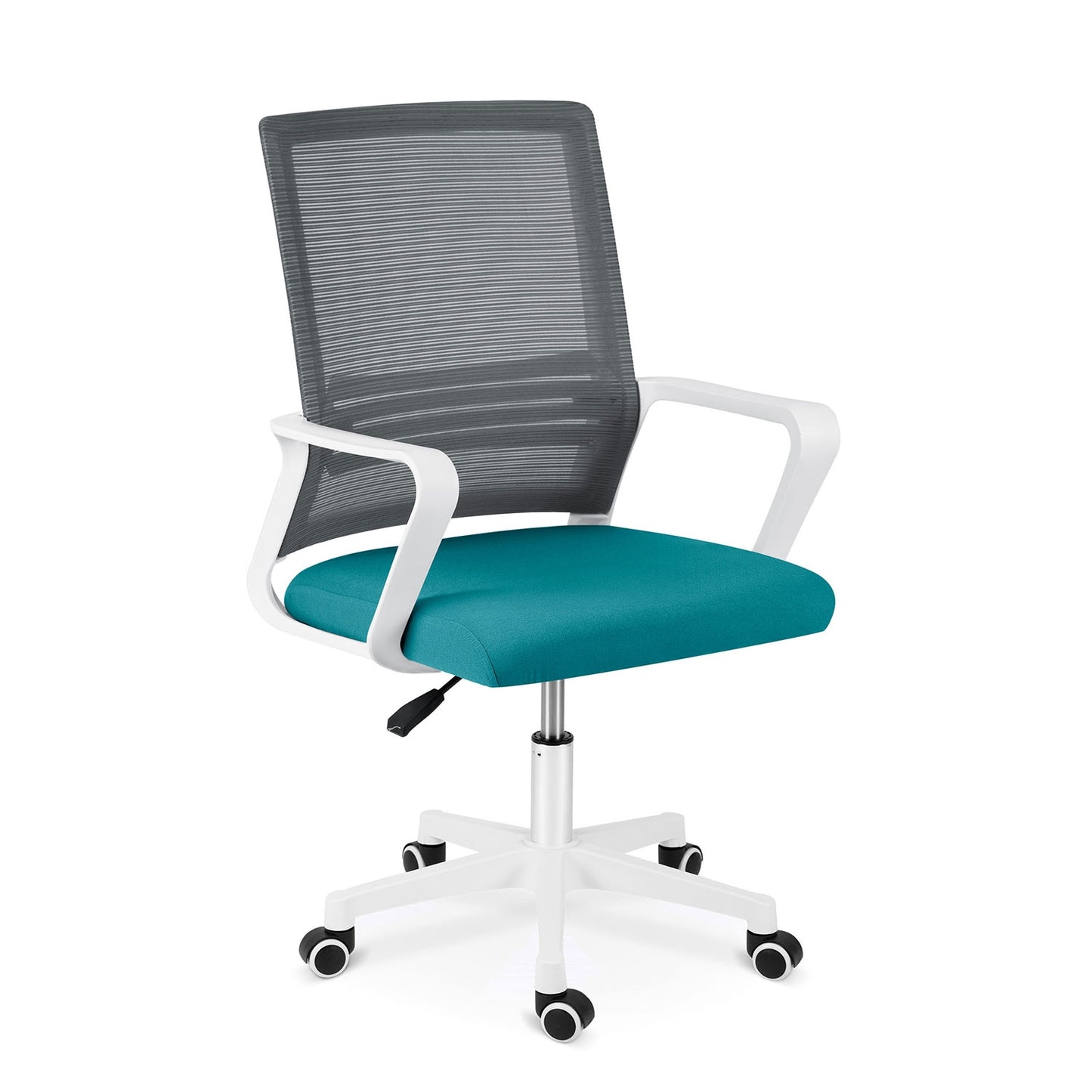 Sofatel Corta micromesh office chair, gray and turquoise