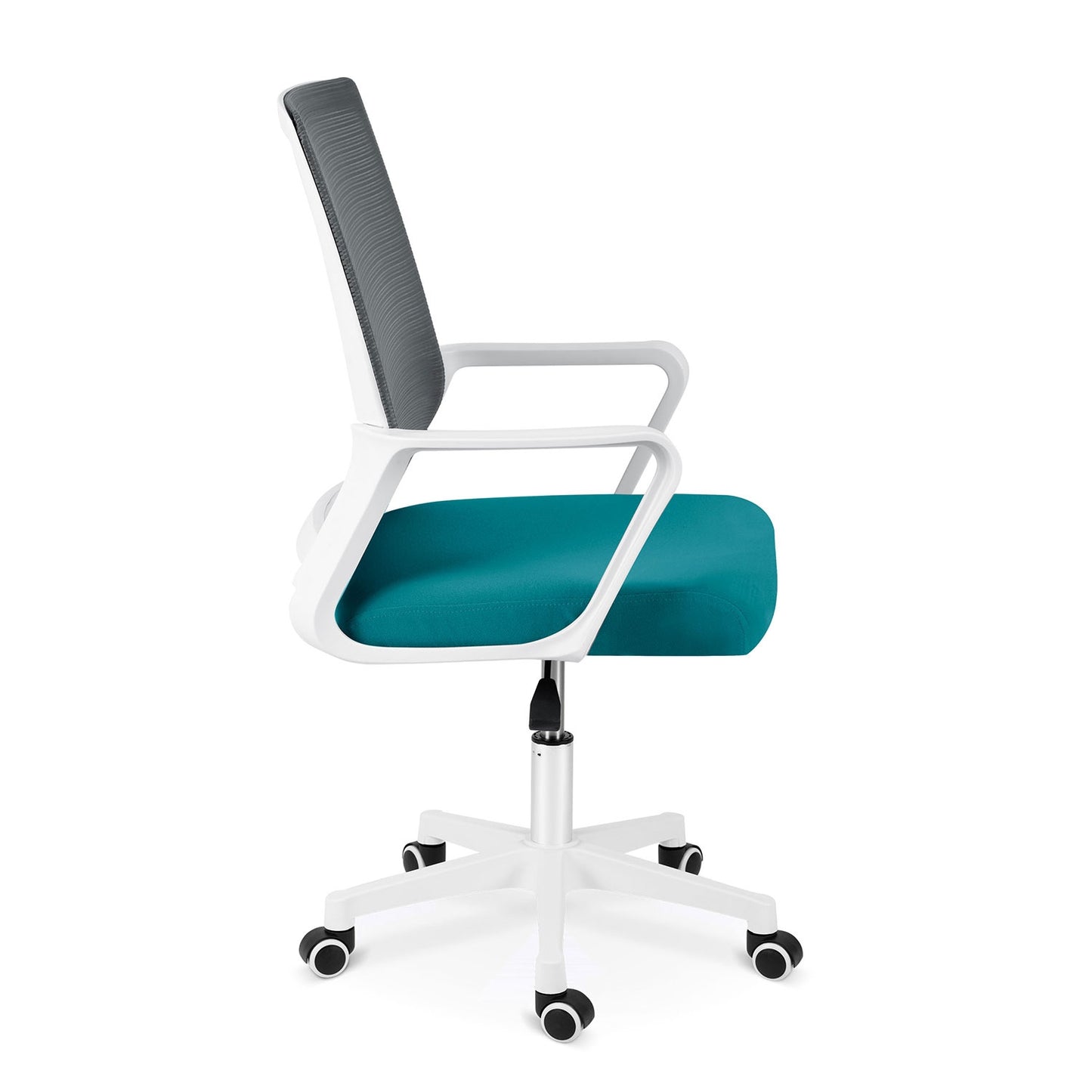 Sofatel Corta micromesh office chair, gray and turquoise