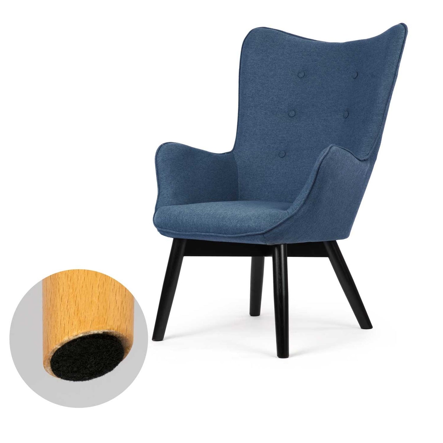 Sofatel Norse blue armchair with footstool