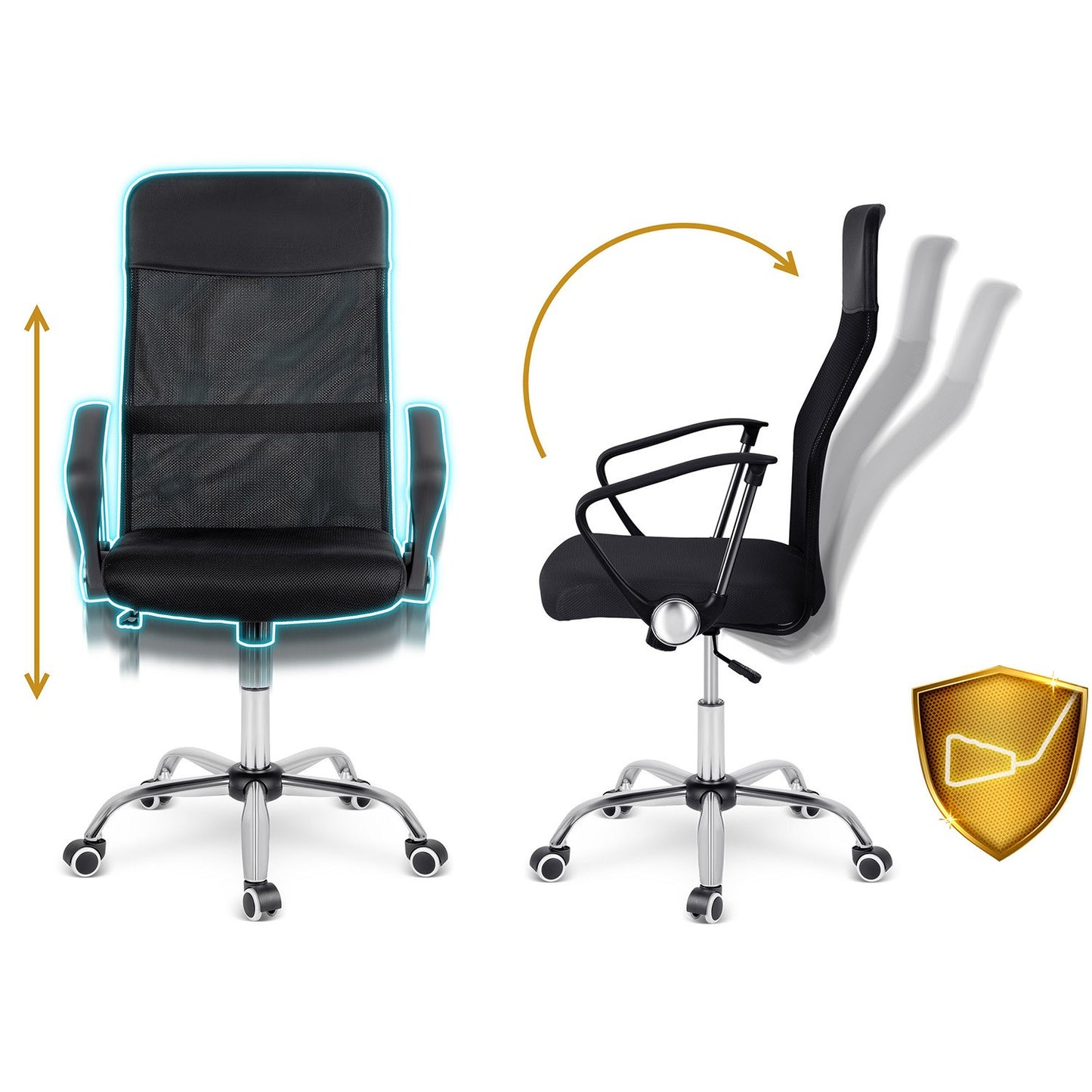 Sofatel Tamar micromesh office chair, black