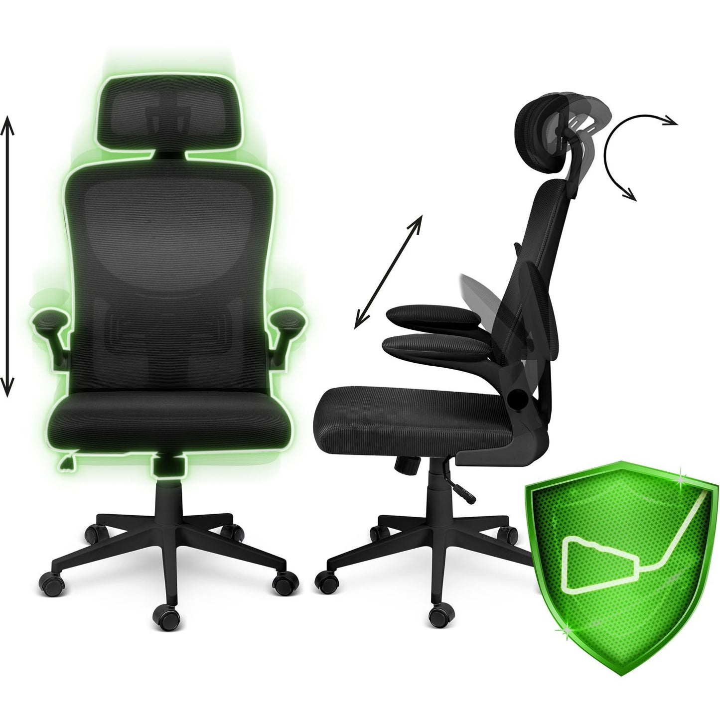 Sofotel Brass micromesh office chair, black