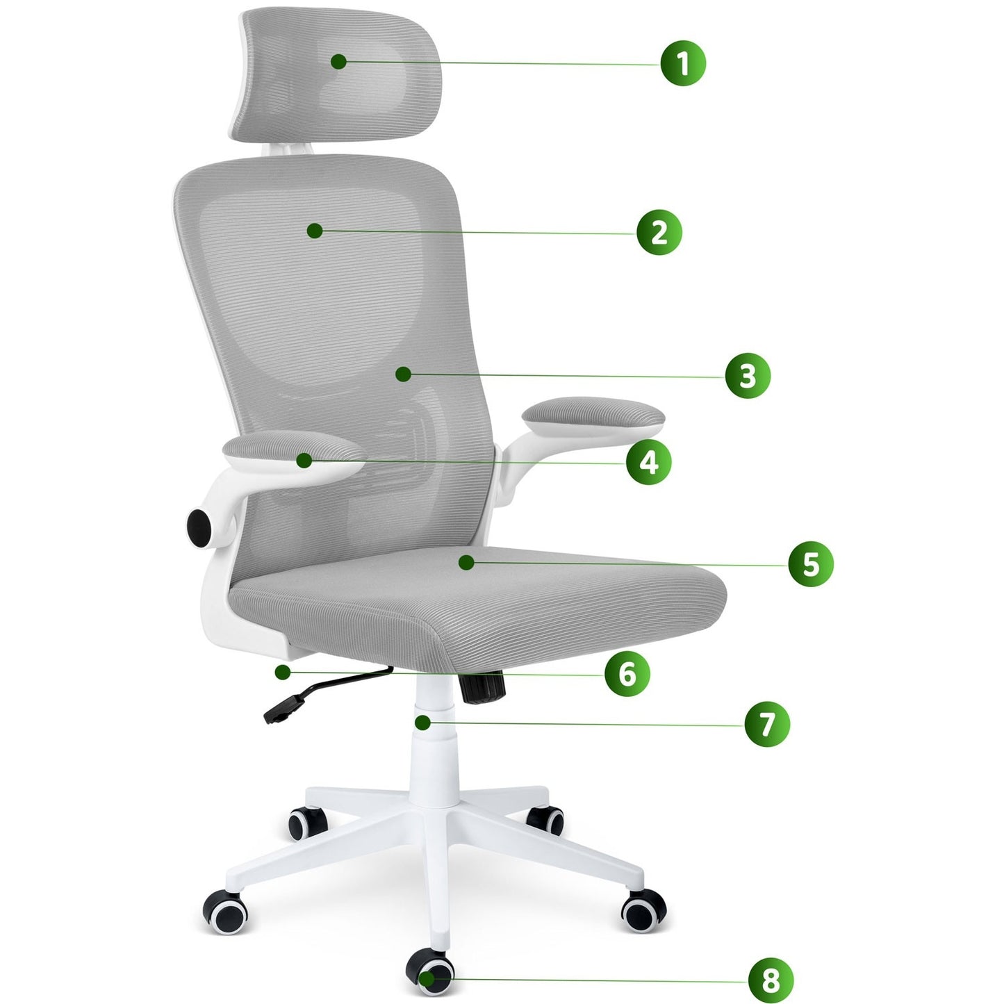 Sofotel Brass micromesh office chair, gray