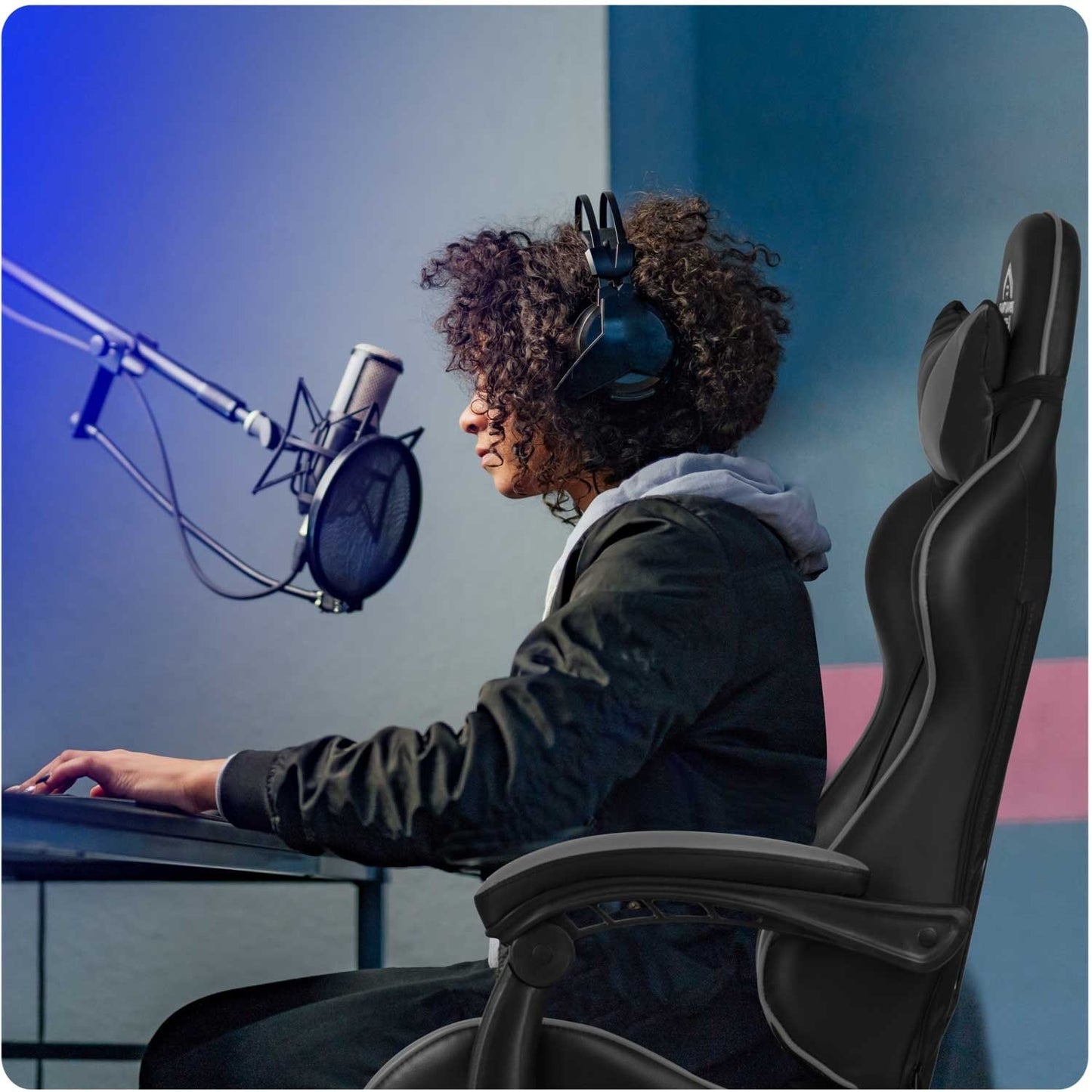 Sofotel Cerber office chair for gamer, black and gray