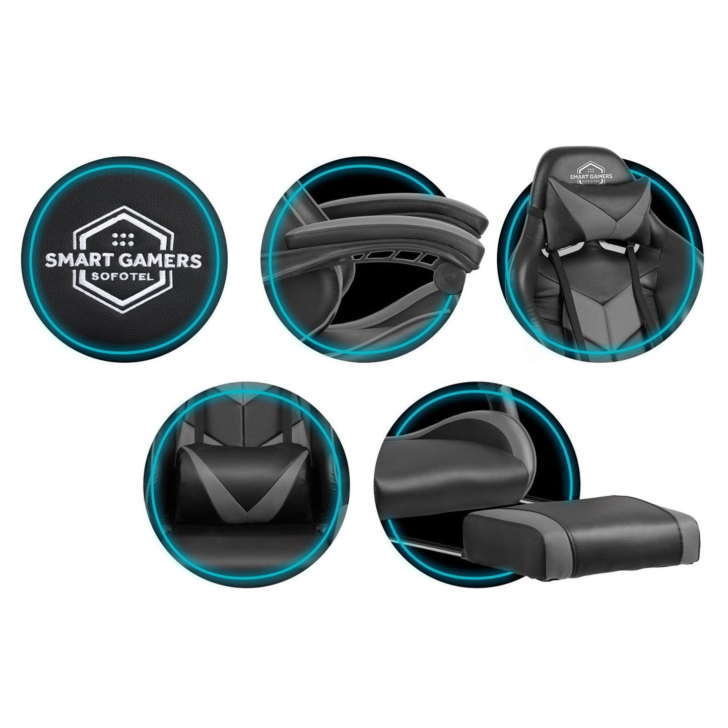 Sofotel Cerber office chair for gamer, black and gray